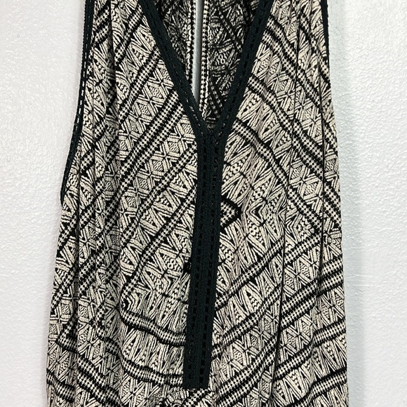 O’Neill Black & White Print Racerback V-Neck Drawstring Waist Shortalls Medium - Picture 5 of 10